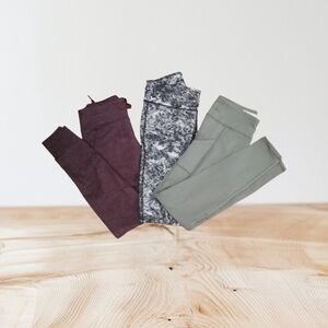 3 Women's Leggings - Plum, Marble, and Sage